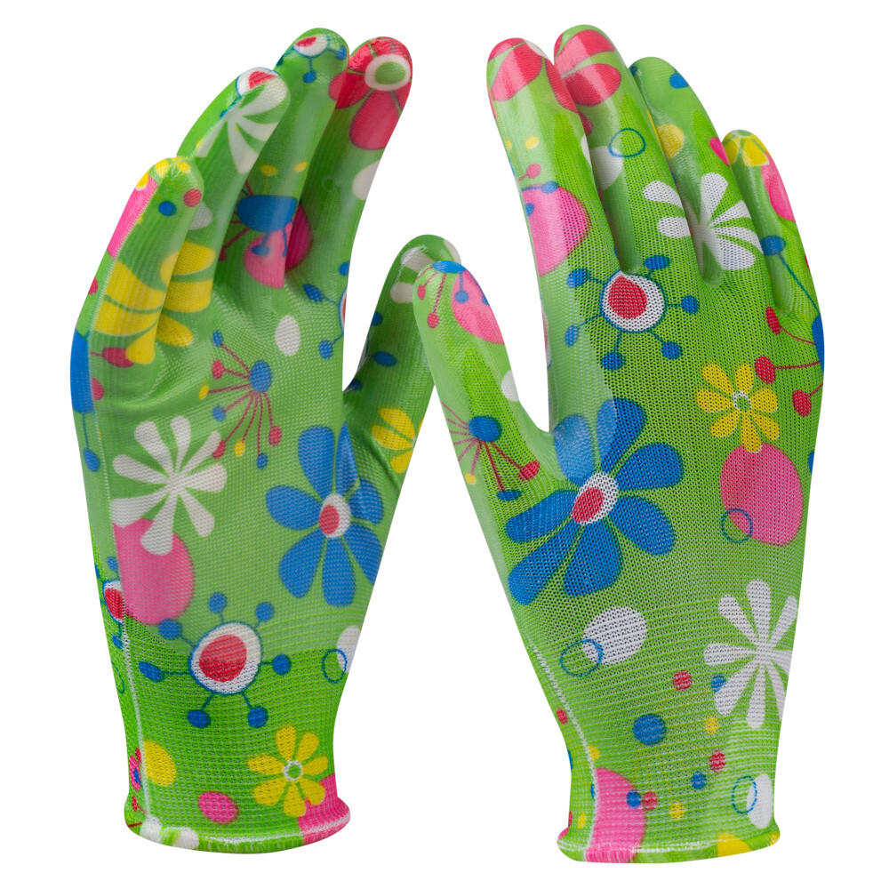 Gartenhandschuhe Gr&ouml;&szlig;e 8 gr&uuml;n aus Polyester