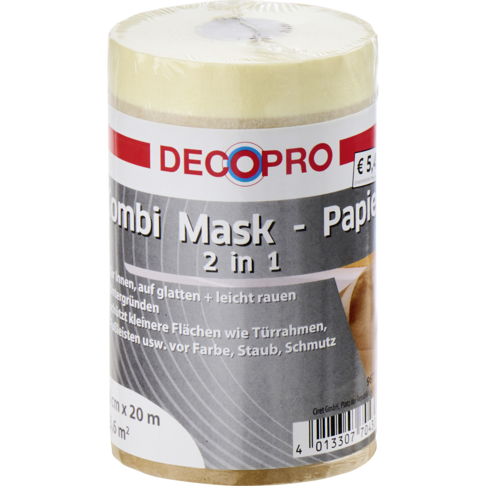 Abdeckpapier 18 cm x 20 m Kombi-Mask 2in1 Papier/Krepp