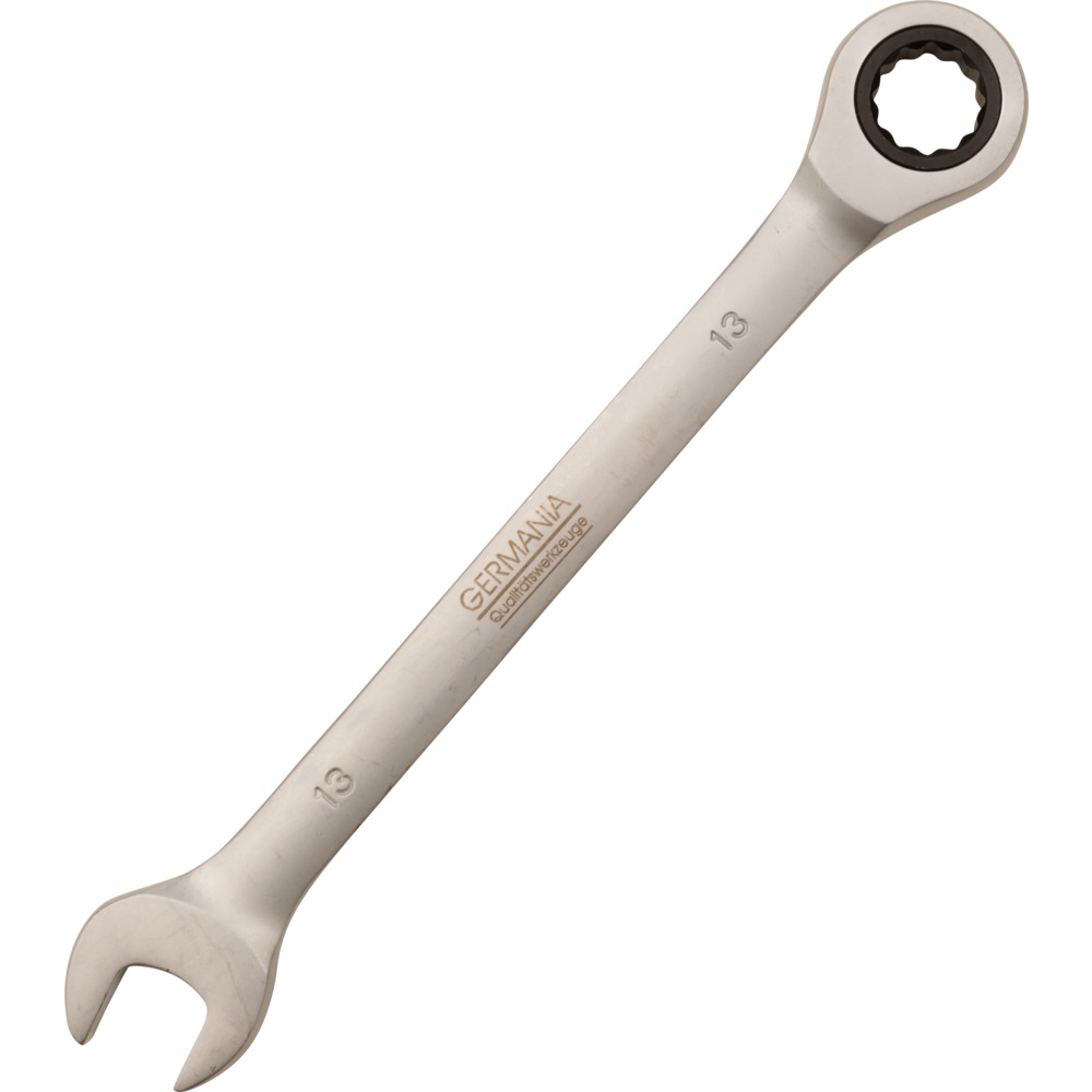 GERMANIA&reg; CV Maulschl&uuml;ssel Ringschl&uuml;ssel mit Ratschenfunktion 13 mm satiniert