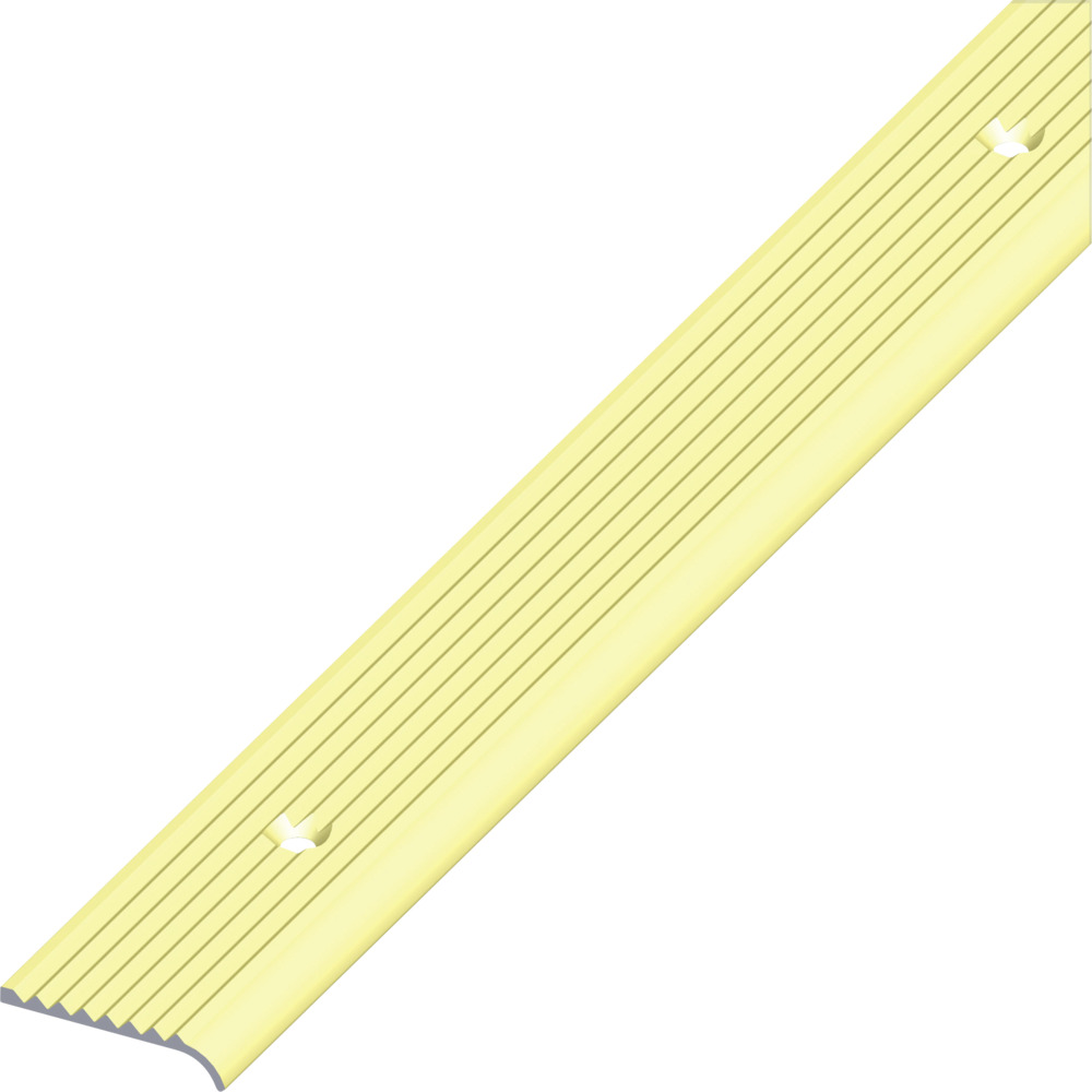 Abschlussprofil Aluminium eloxiert 1000 x 25 x 6 mm messingfarben rund gelocht gerillt