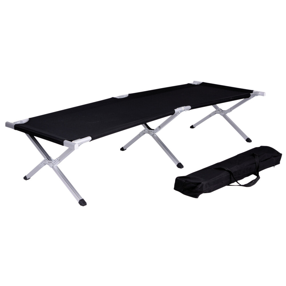 Feldbett 190 x 62 x 41 cm Schwarz bis 120 kg