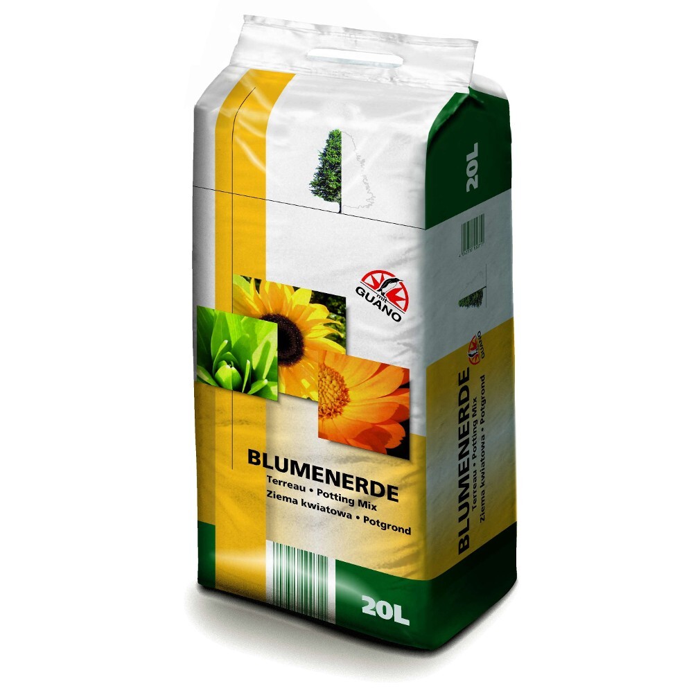 Blumenerde 20 Liter mit Guano Compakt Ballen