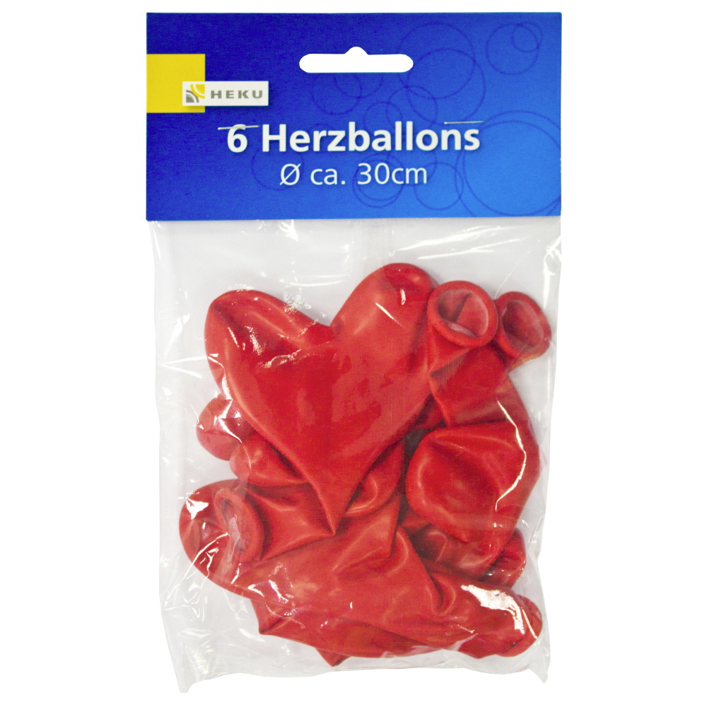 Luftballon Herzform 6 St&uuml;ck