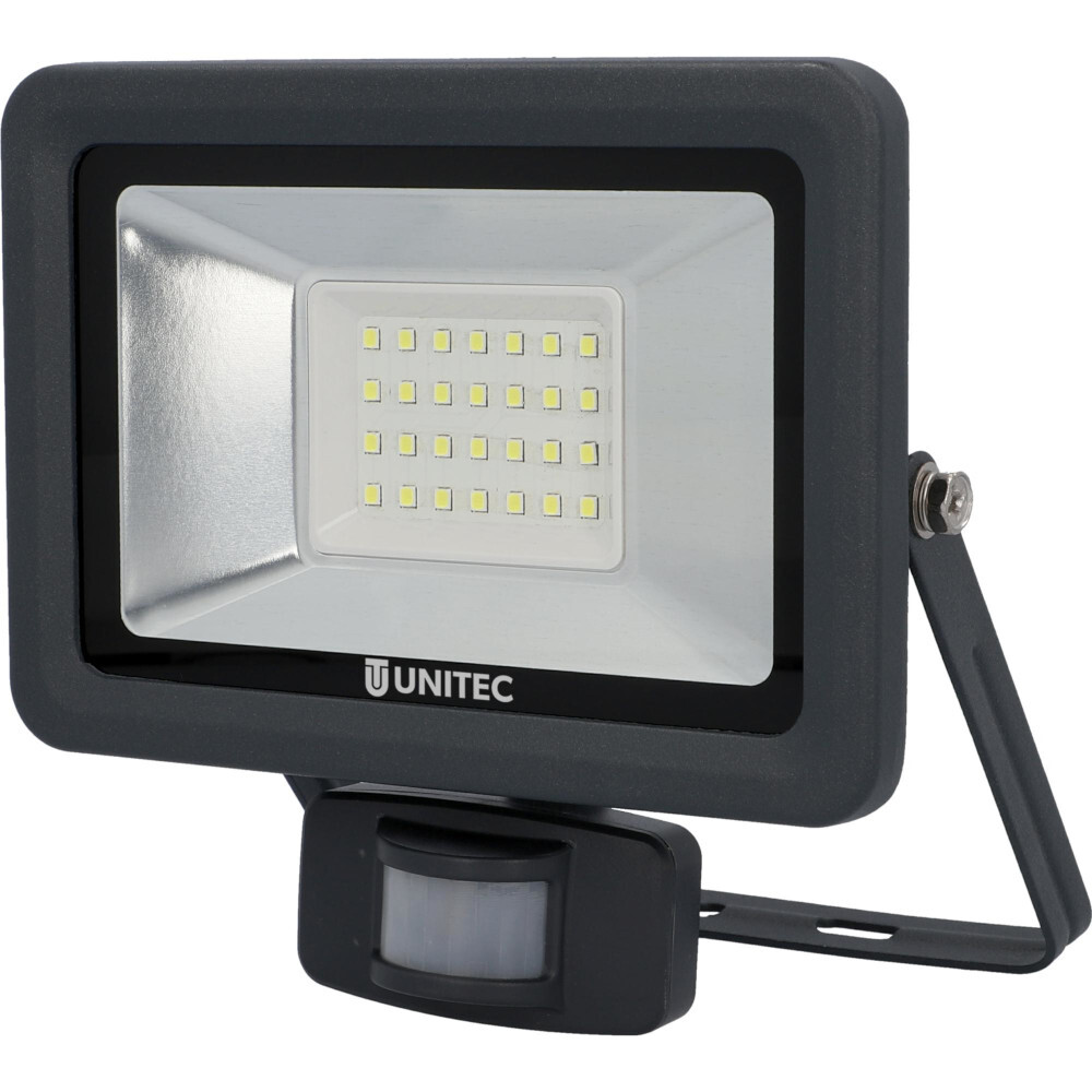 UNITEC&reg; LED-Strahler 21 Watt 2550 Lumen 6500 K IP 44 mit Bewegungsmelder anthrazit