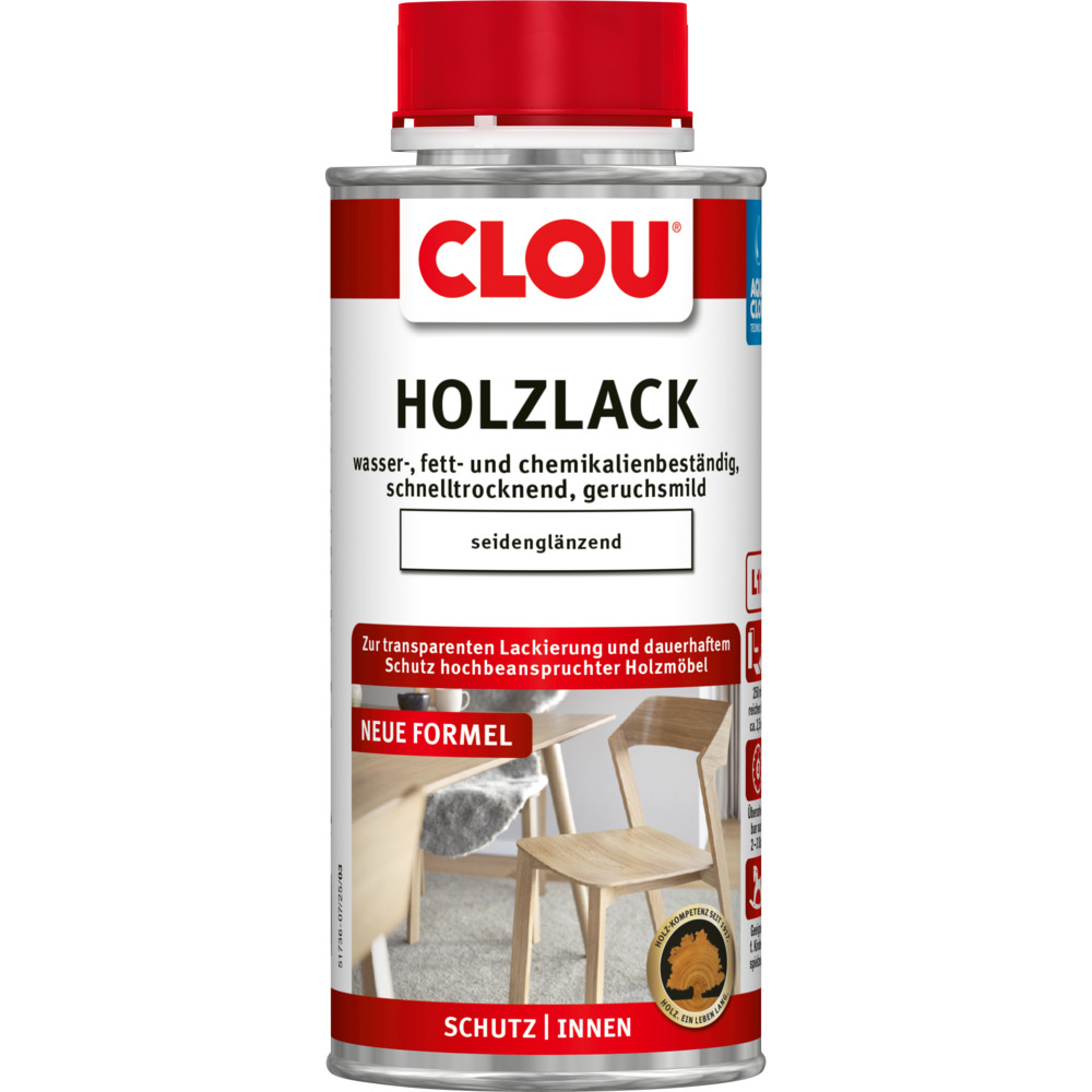 Clou&reg; L11 AQUA-Holzlack 250 ml seidengl&auml;nzend