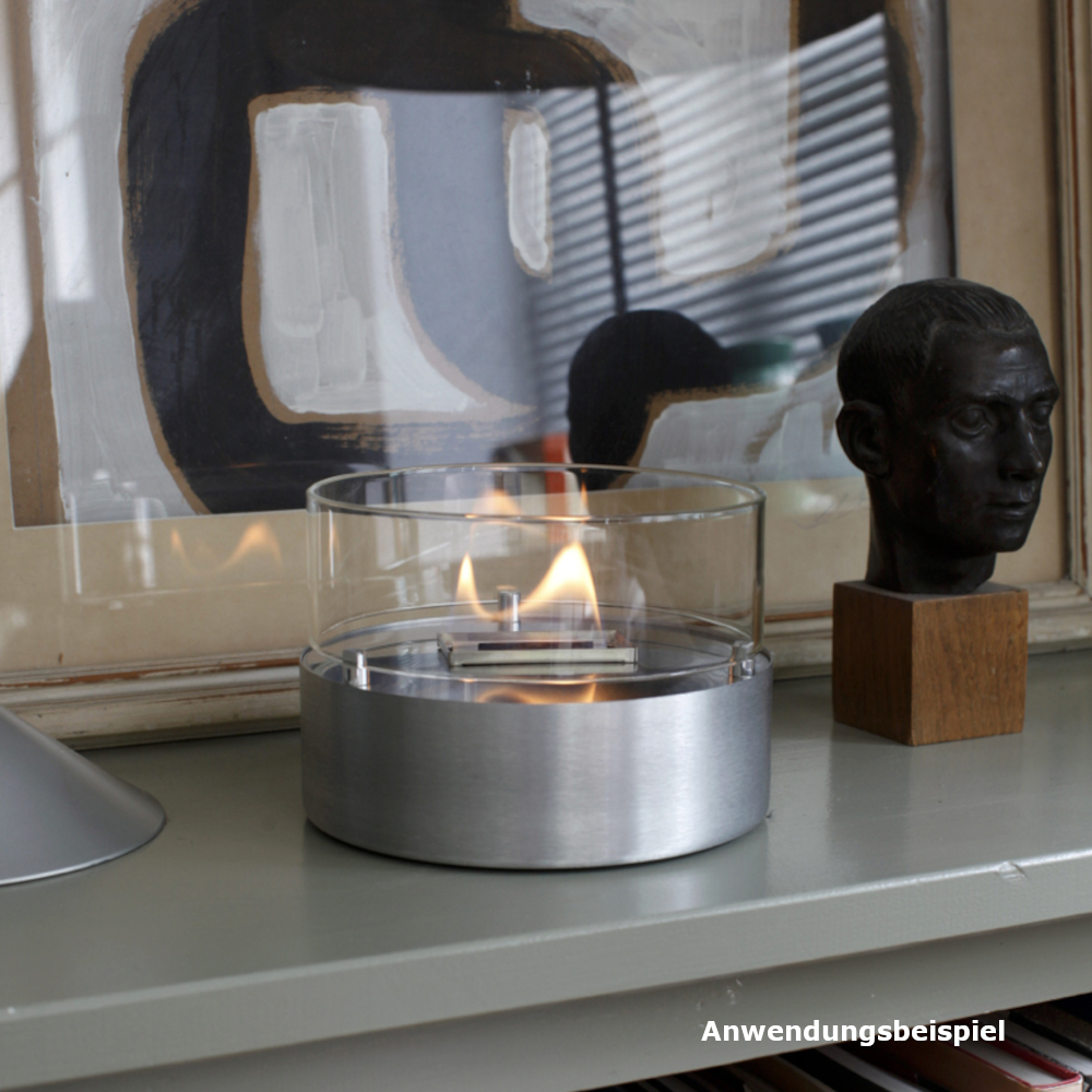 Firefix Tischfeuer Tenderflame &bdquo;Cafe Alu" in silber mit Edelstahl-Docht image number 2
