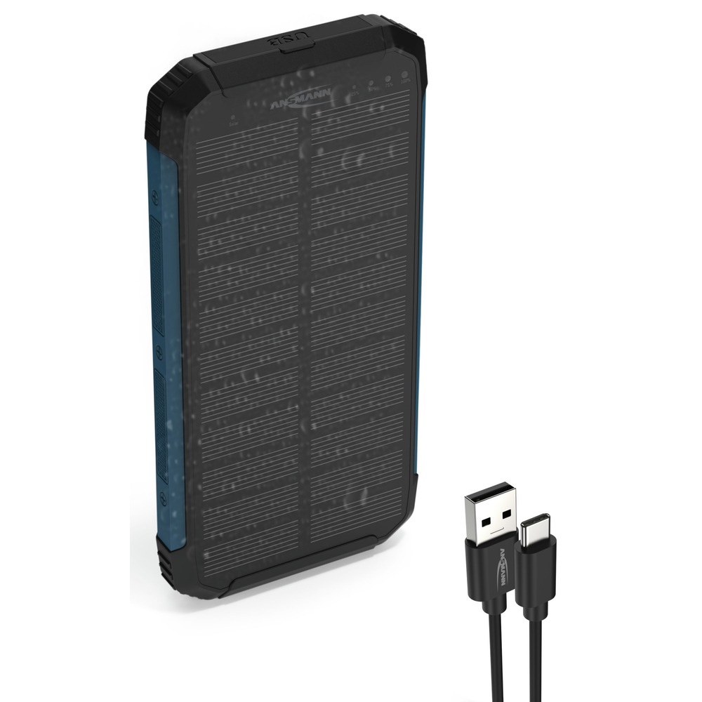 Outdoor-Powerbank mit 10000 mAh und Solarpanel