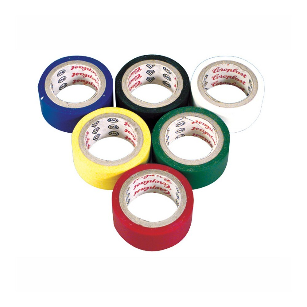 Isolierband VDE 6 Rollen 6 Farben je 3,3 m x 19 mm Elektroinstallation
