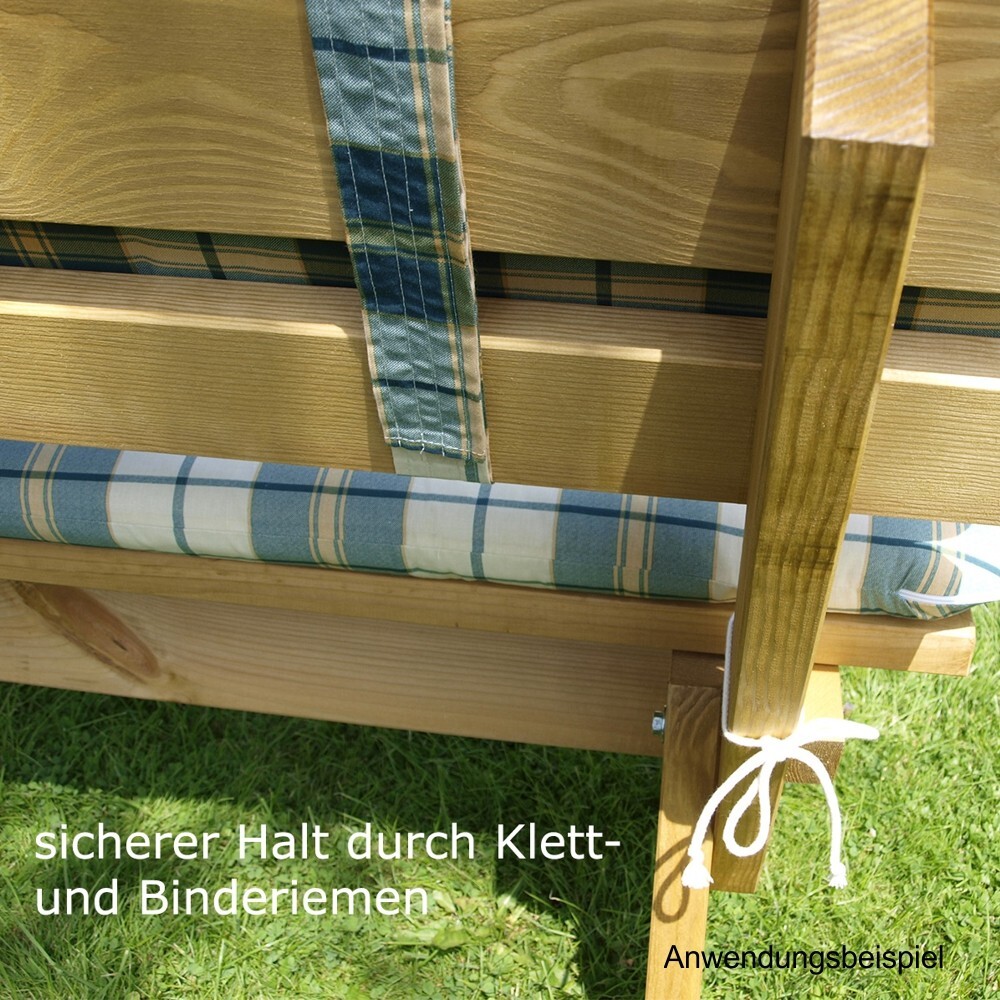 Auflage Boston f&uuml;r 3-Sitzer Gartenbank 2-teilig gr&uuml;n/beige kariert image number 1