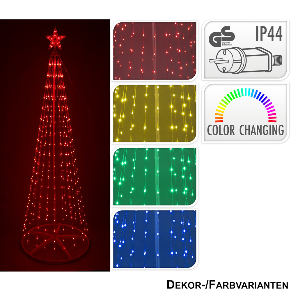 k&uuml;nstlicher LED-Lichterbaum mit Stern 150 cm RGB-Farbwechsel image number 1