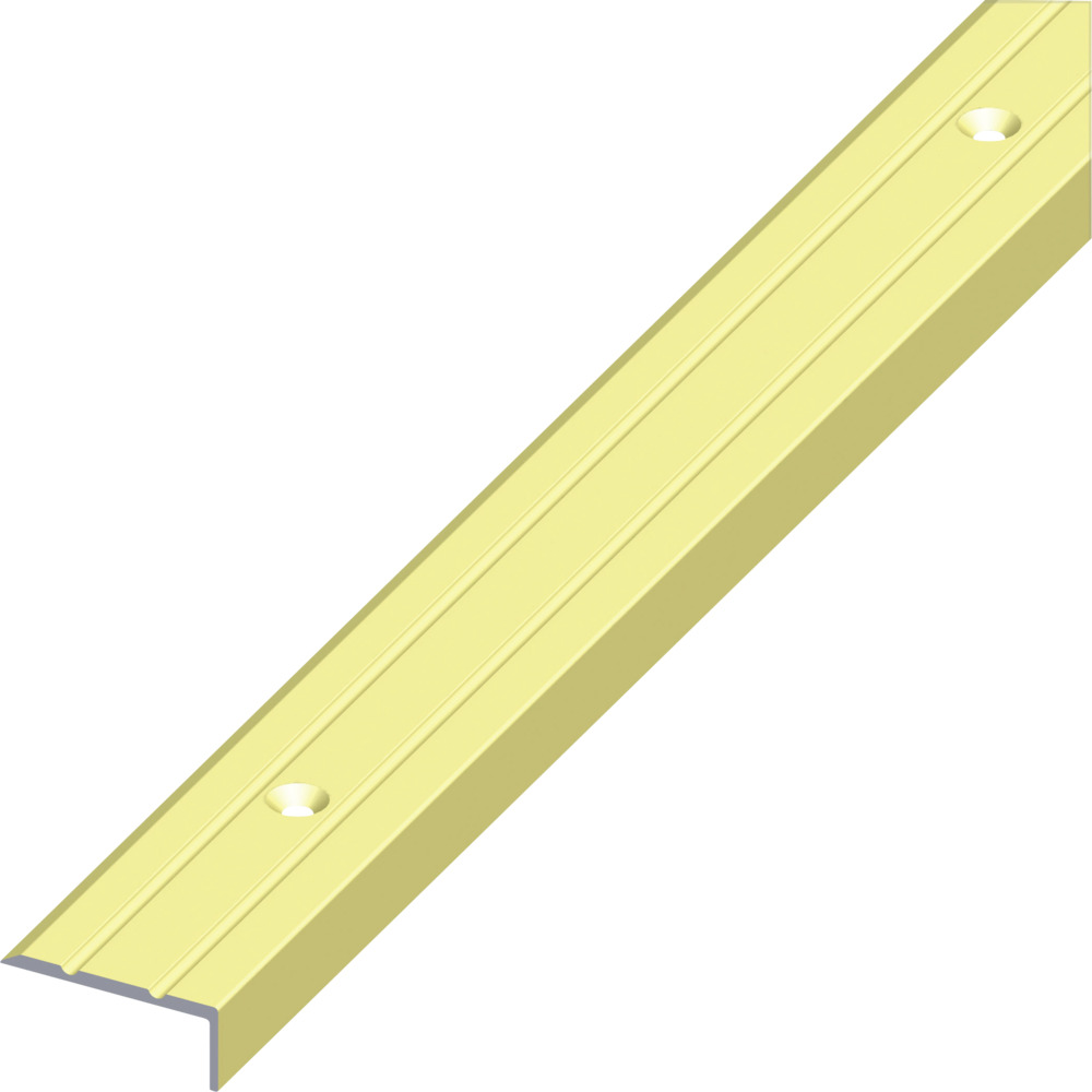 Winkel-Abschlussprofil Aluminium eloxiert 2000 x 25 x 10 mm messingfarben gelocht gerillt
