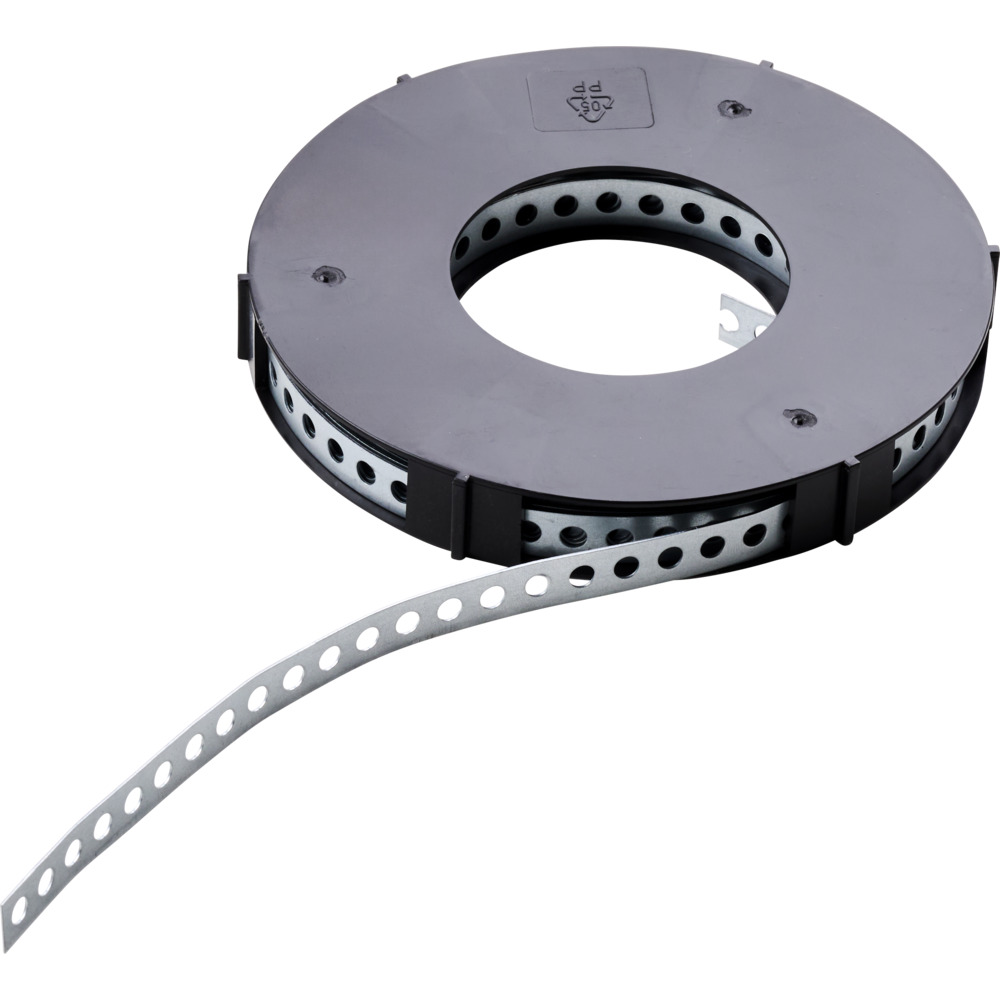 Lochband 10m 12x0,75mm Stahl verzinkt, mit Abrollbox