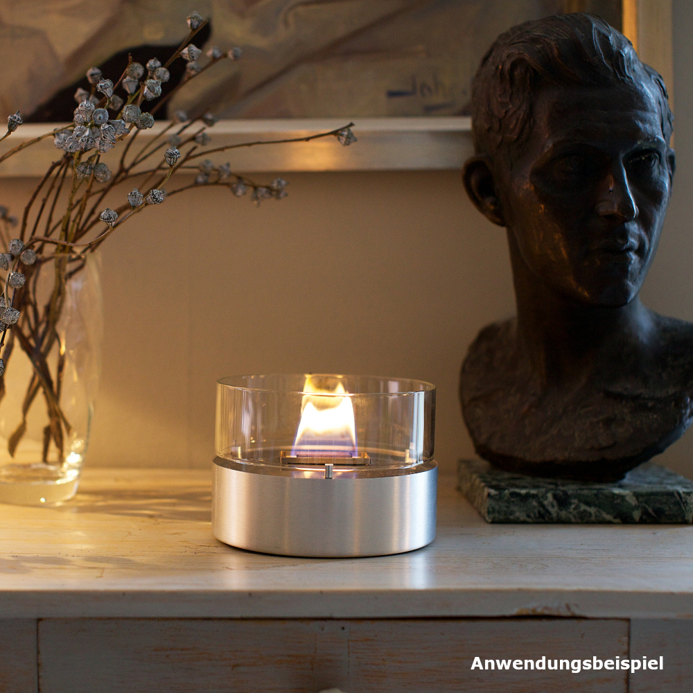 Firefix Tischfeuer Tenderflame &bdquo;Cafe Alu" in silber mit Edelstahl-Docht image number 3