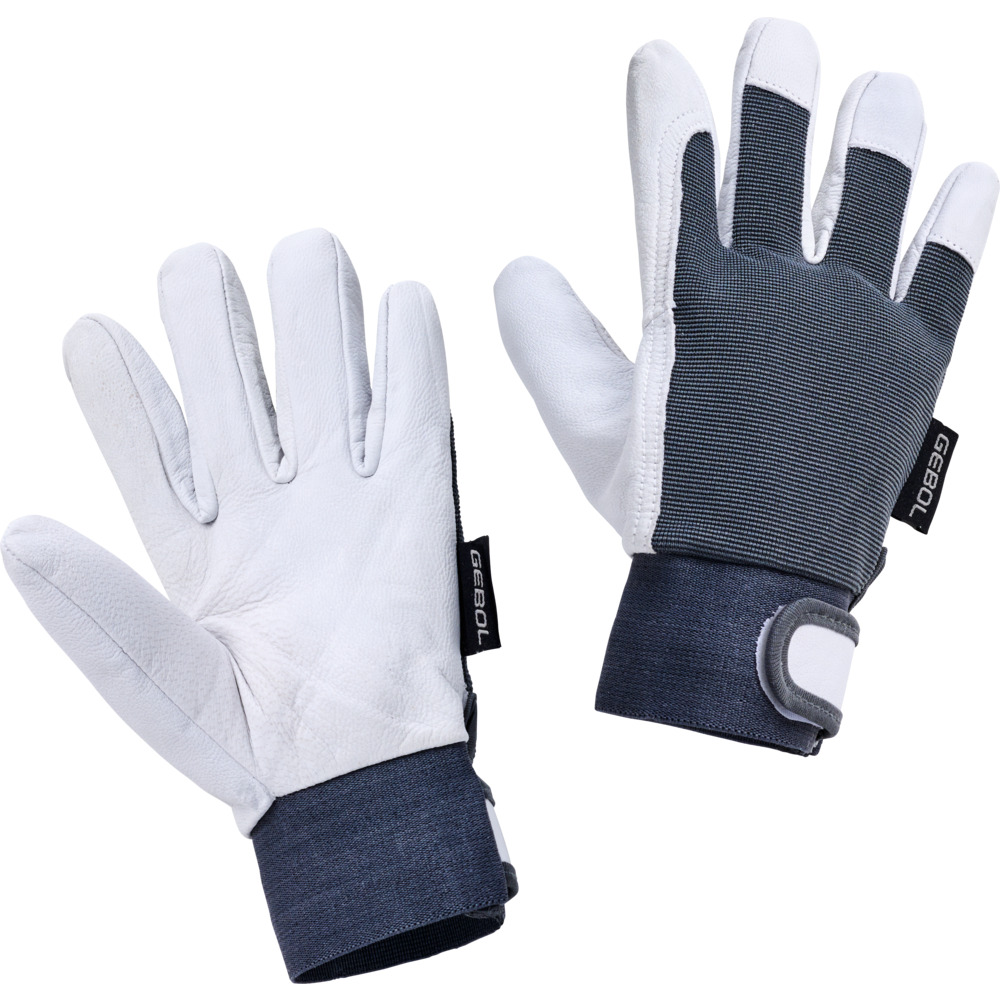 Handschuhe Uni Fit Comfort Gr&ouml;&szlig;e 9, L aus Ziegenleder in hellgrau