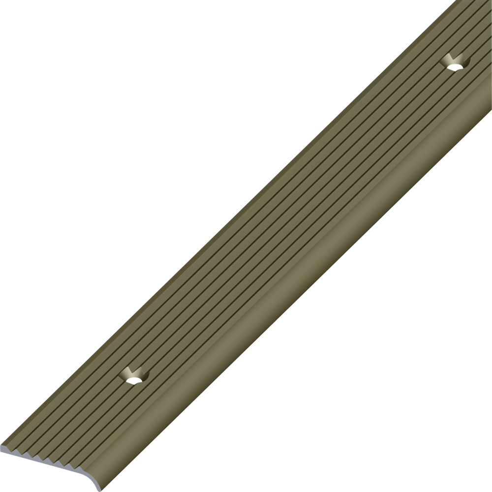 Abschlussprofil Aluminium eloxiert 1000 x 25 x 6 mm bronzefarben rund gelocht gerillt