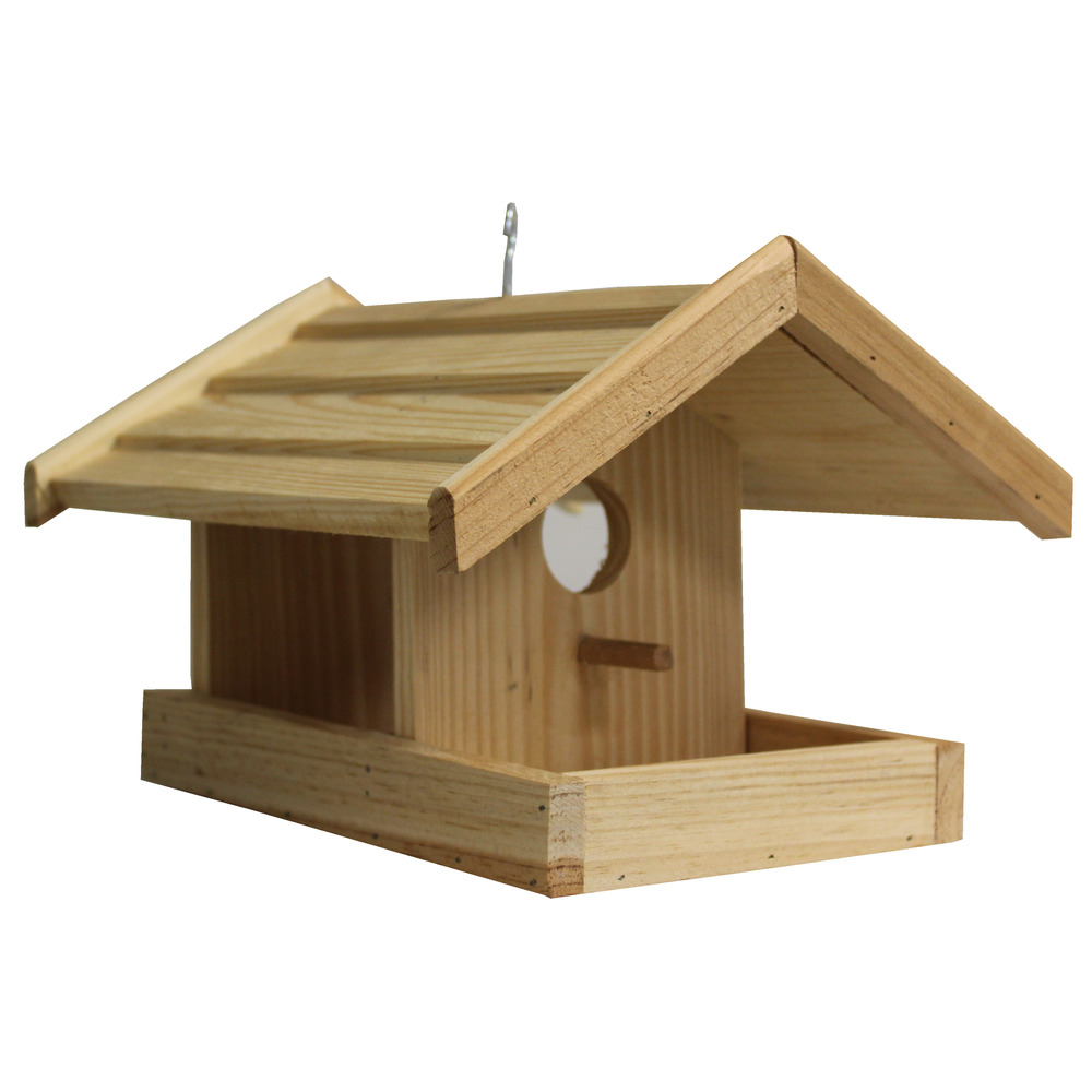 Futterhaus mit Haken Kiefernholz ca. 24,5 x 22,5 x 17 cm