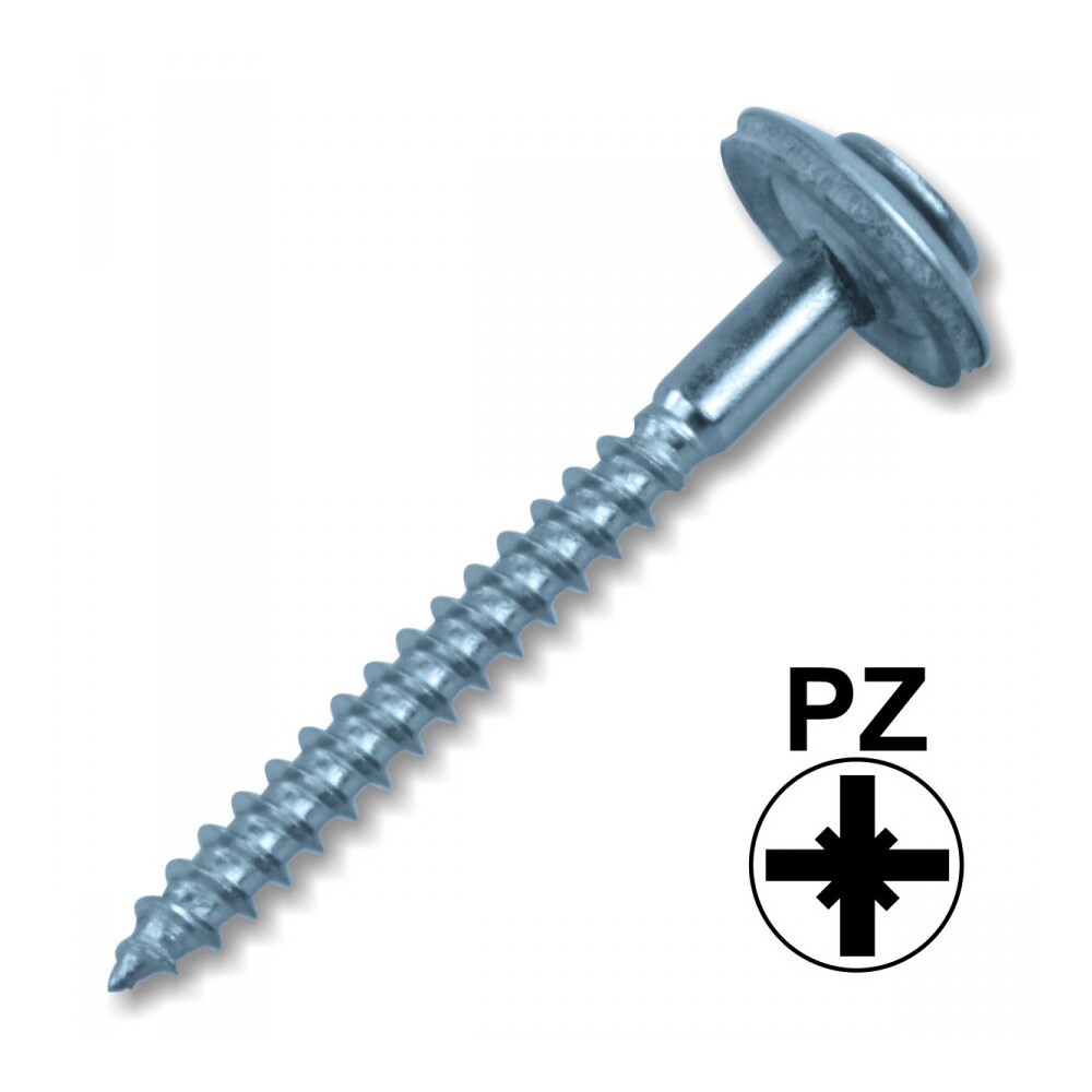 Spenglerschraube A2 2-teilig. PZ 4,5 x 35 mm mit Dichtscheibe