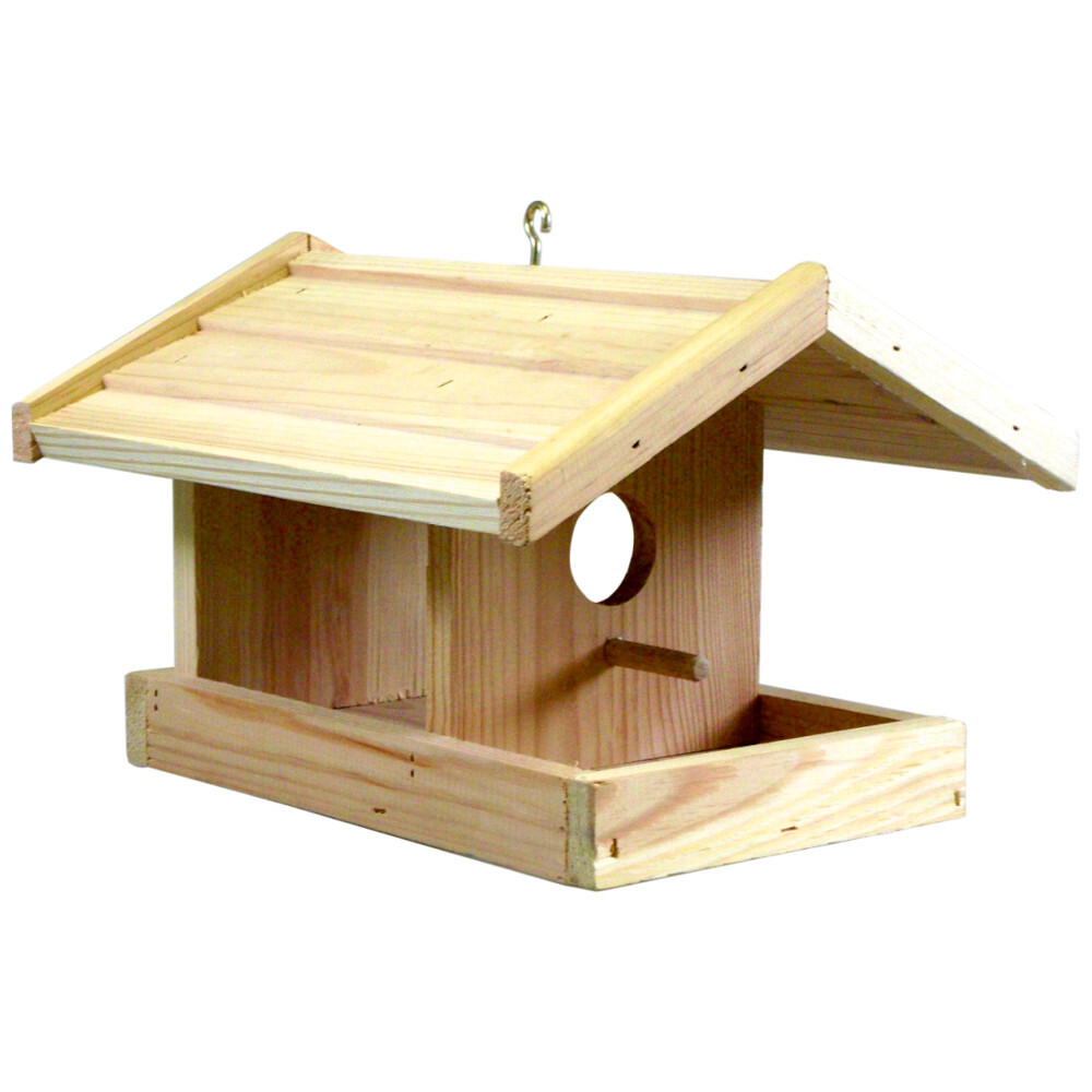 Futterhaus bemalbar aus Kiefernholz mit Haken
