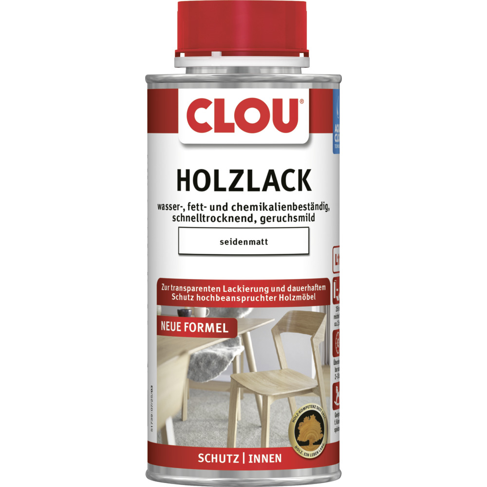 Clou&reg; L11 AQUA-Holzlack 250 ml seidenmatt