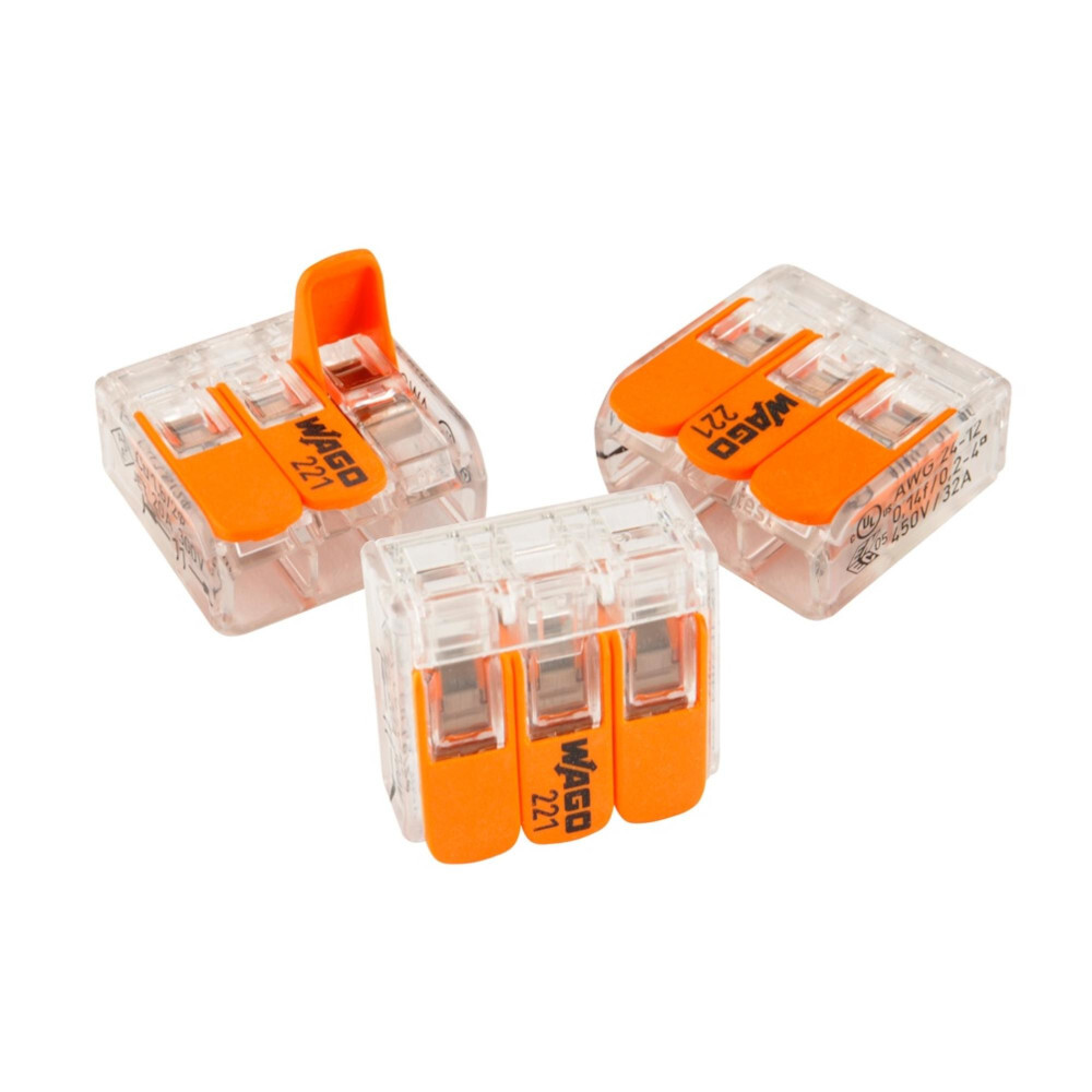 WAGO Compact Verbinderklemme 3-polig, 0,14 - 4 mm&sup2;, 15 St&uuml;ck