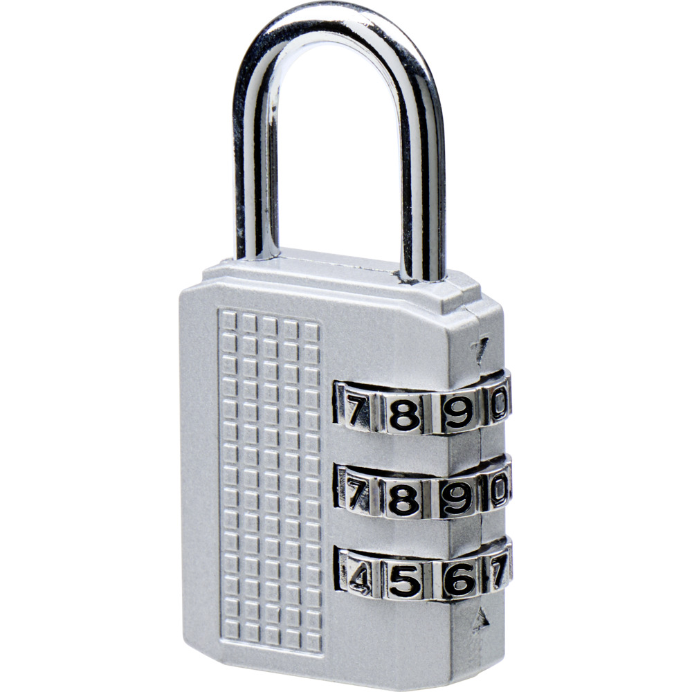 Gep&auml;ck Zahlenschloss 8 cm Zinklegierung silber