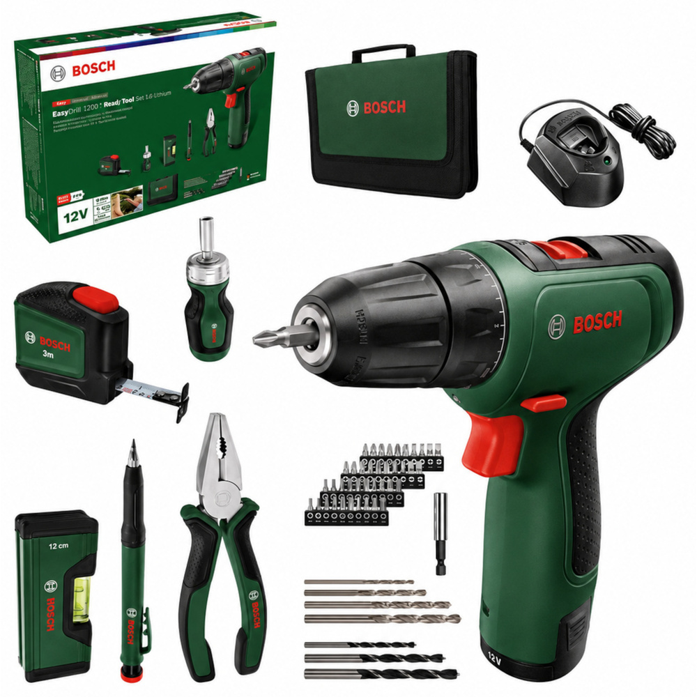 BOSCH Akku-Bohrschrauber inkl. Handwerkzeug-Set, 63-teilig