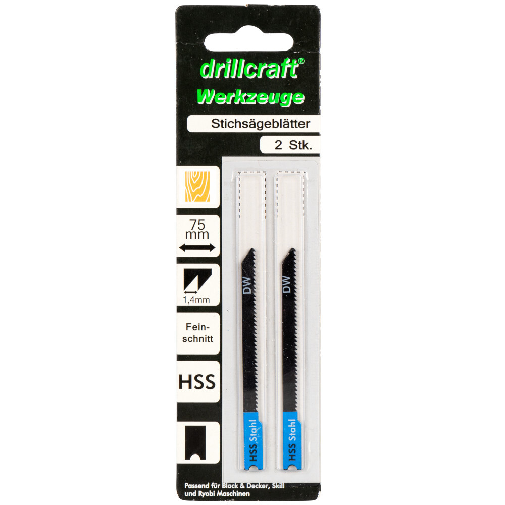 Stichs&auml;gebl&auml;tter 75 mm HSS Kurven mit U-Schaft 2 St&uuml;ck image number 1