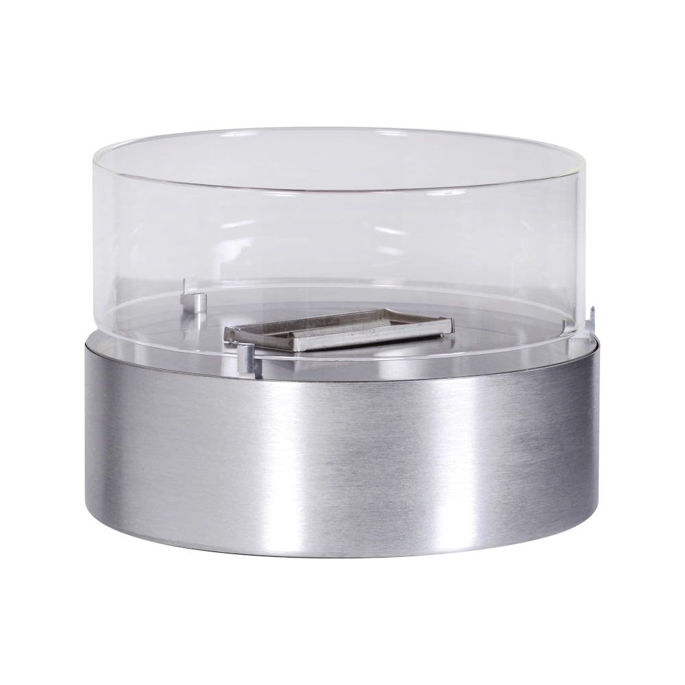 Firefix Tischfeuer Tenderflame &bdquo;Cafe Alu" in silber mit Edelstahl-Docht