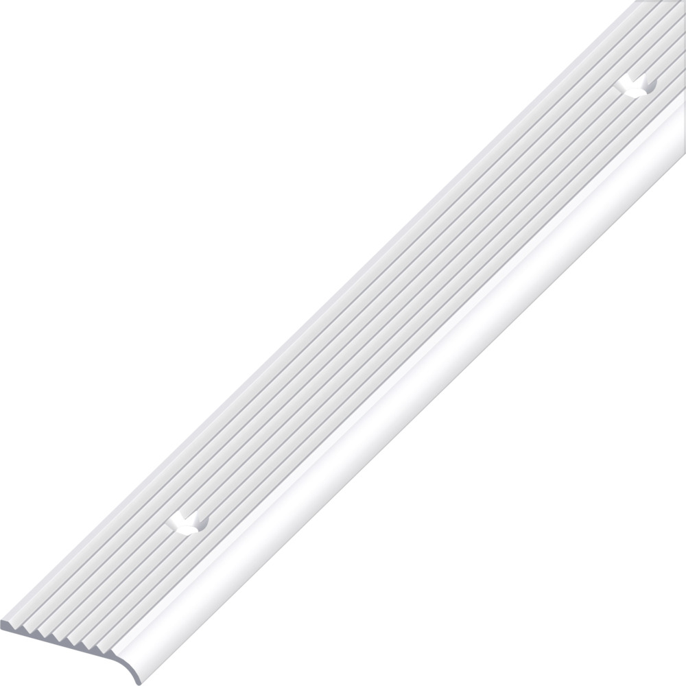 Abschlussprofil Aluminium eloxiert 2000 x 25 x 6 mm silberfarben rund gelocht gerillt