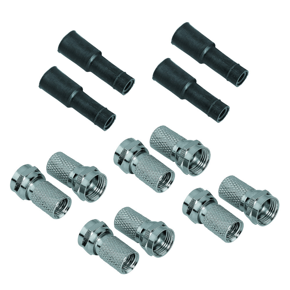 hama&reg; F-Stecker-Wetterschutzt&uuml;llen-Set 12-teilig, &Oslash; 6,5 mm