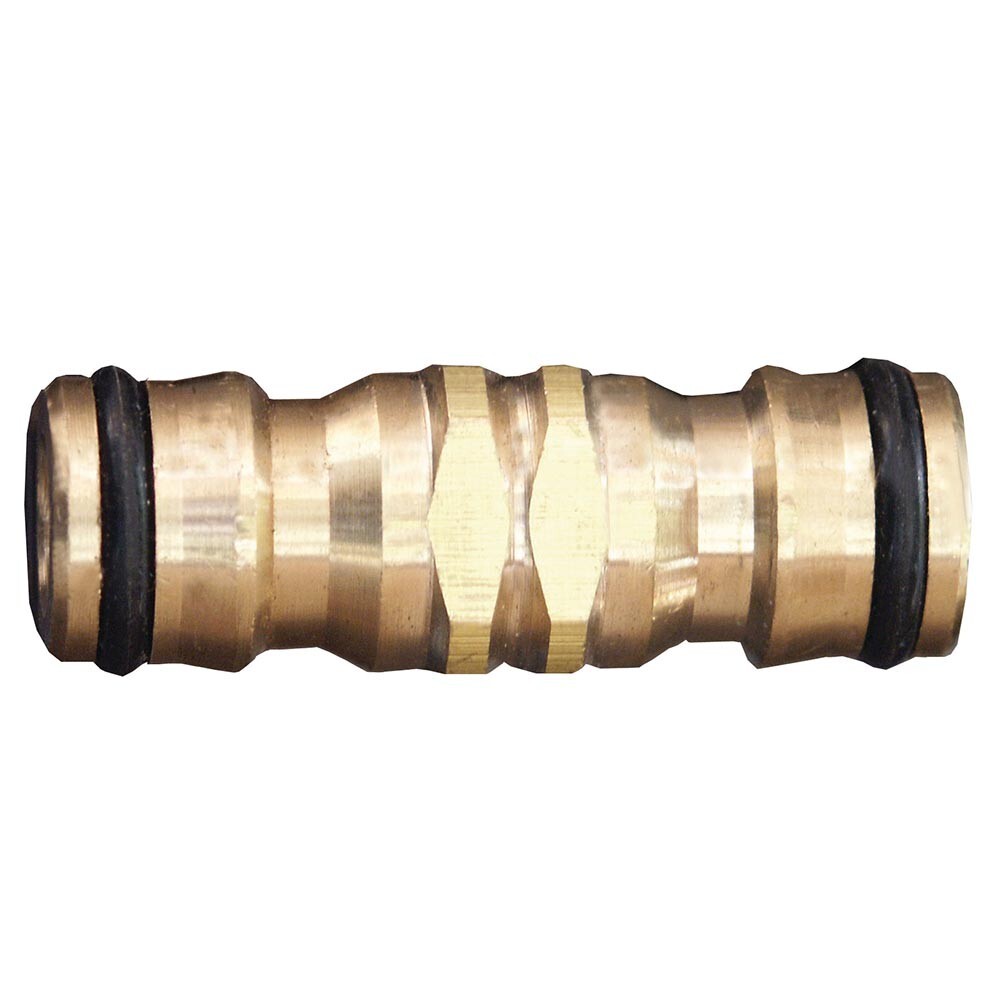 Doppelstecker 1/2 Zoll Messing f&uuml;r Wasserschlauch-Stecksysteme beidseitig