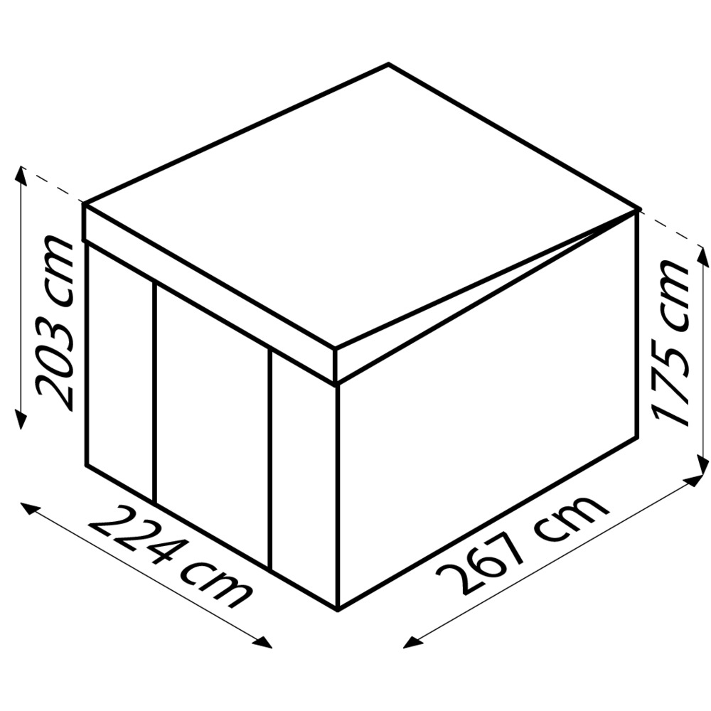 PERGART&reg; Ger&auml;tehaus "L&uuml;beck 89", 239 x 278 cm, H&ouml;he 202 cm, tanne / wei&szlig; image number 3