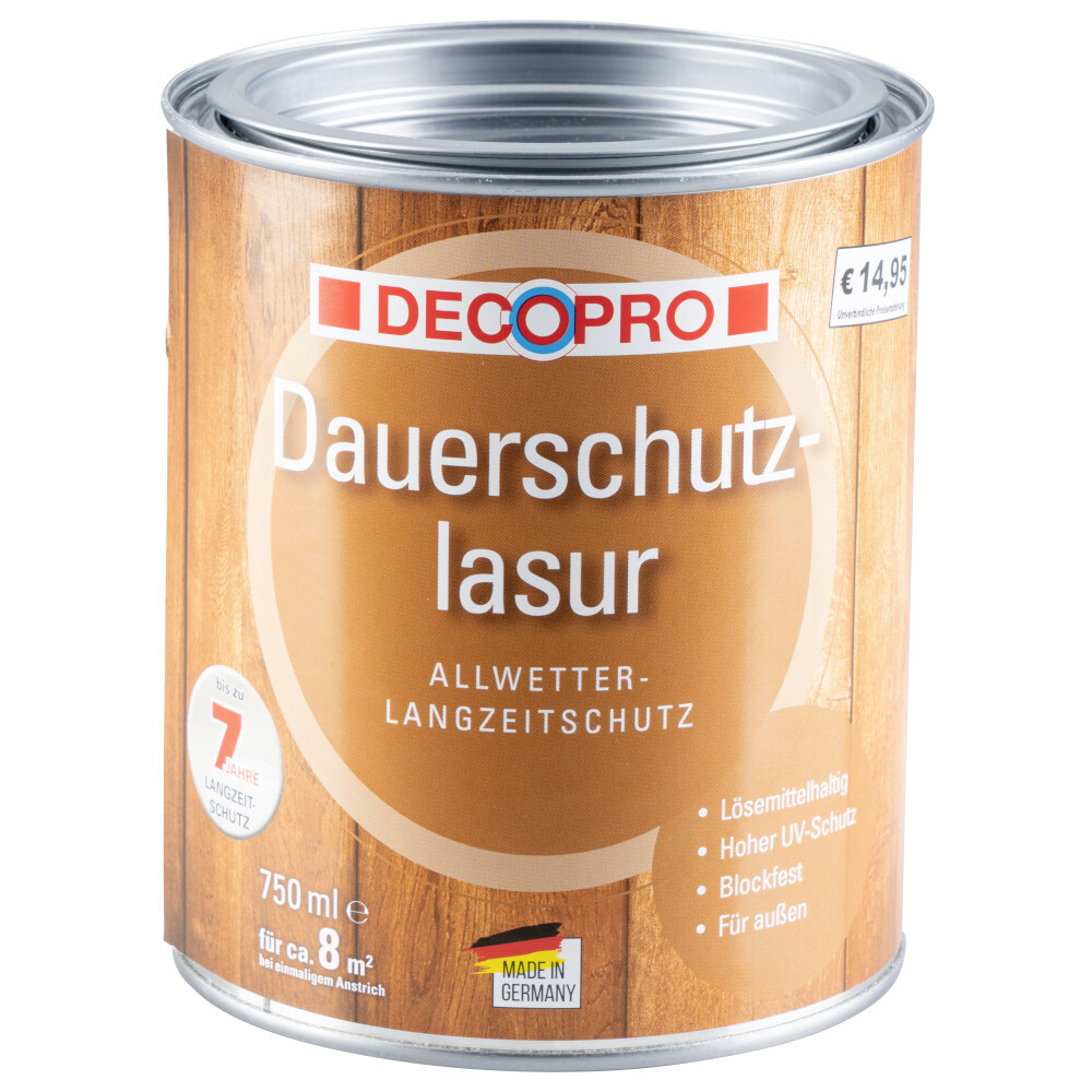 DECOPRO Dauerschutzlasur kiefer seidengl&auml;nzend 750 ml