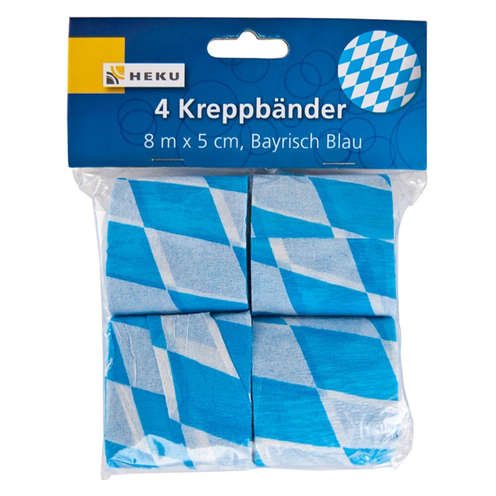 Kreppb&auml;nder Bayrisch Blau 4 St&uuml;ck