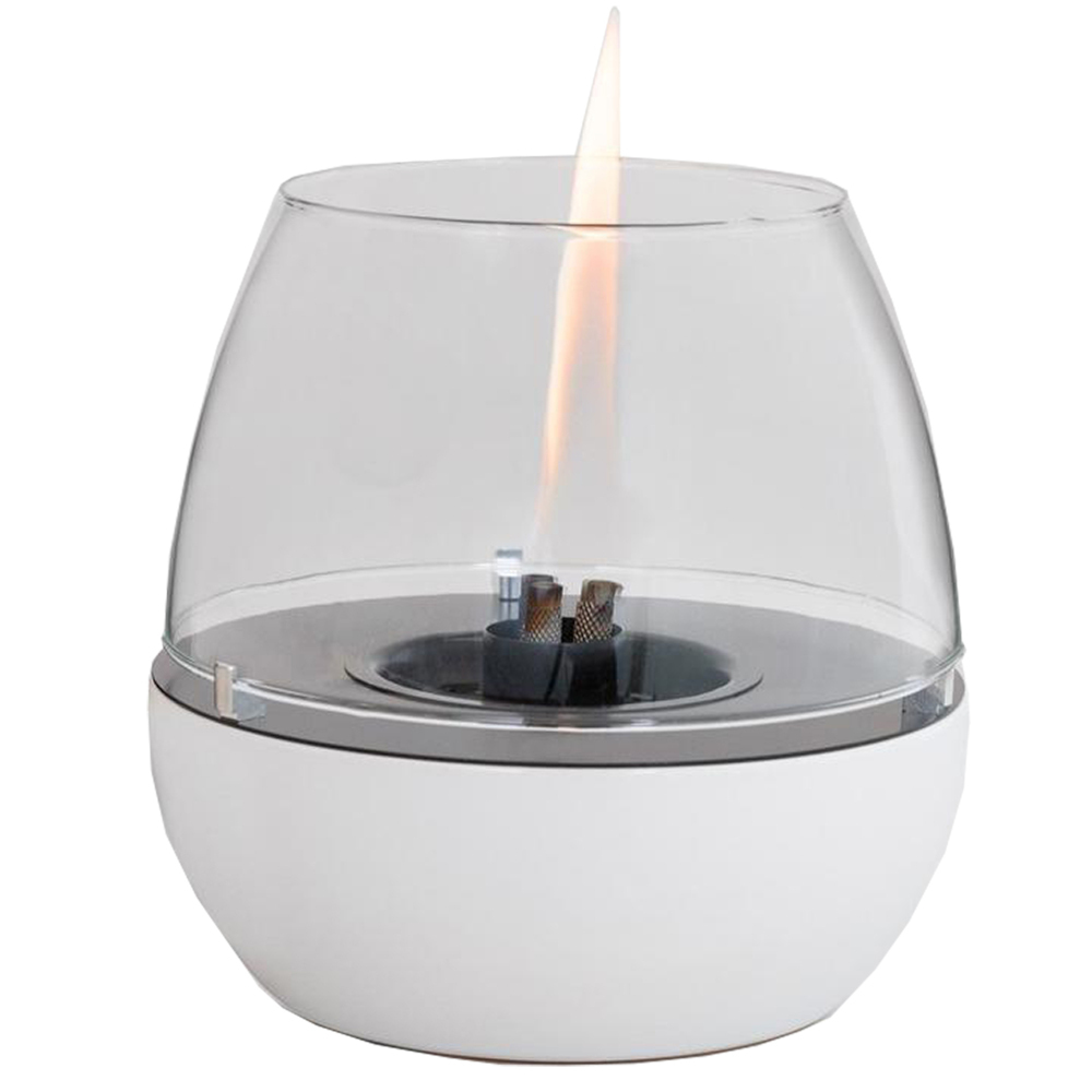 Firefix Tischfeuer Tenderflame &bdquo;Tulpe&ldquo; 18 cm wei&szlig; mit 3-fach Docht