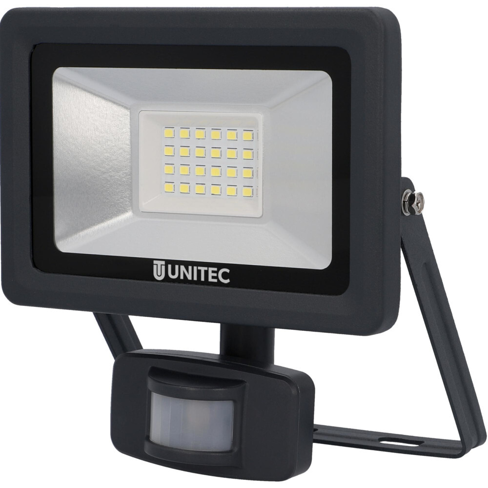 UNITEC&reg; LED-Strahler 14 Watt 1700 Lumen 6500 K IP 44 mit Bewegungsmelder anthrazit