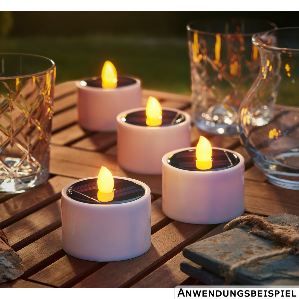LED-Solar-Teelicht mit gelber Flacker-LED image number 1