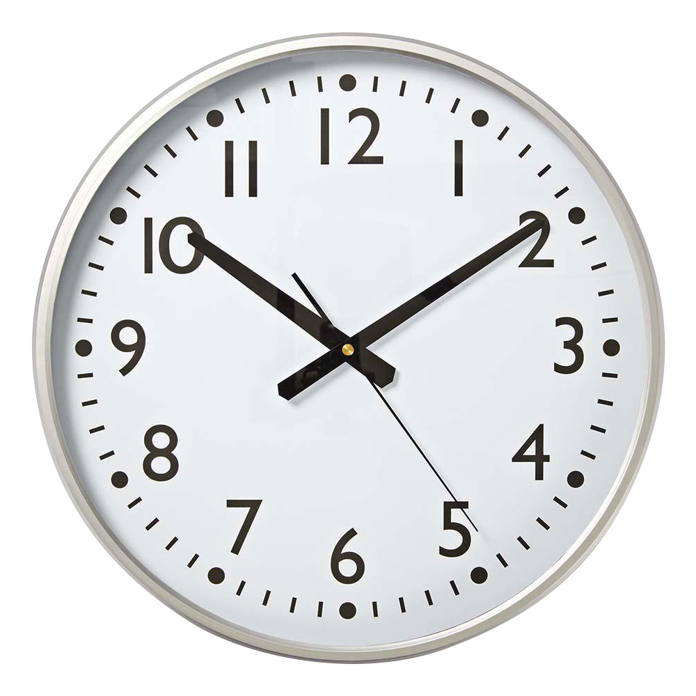 Nedis Wanduhr &Oslash; 38 cm Silber / Weiss