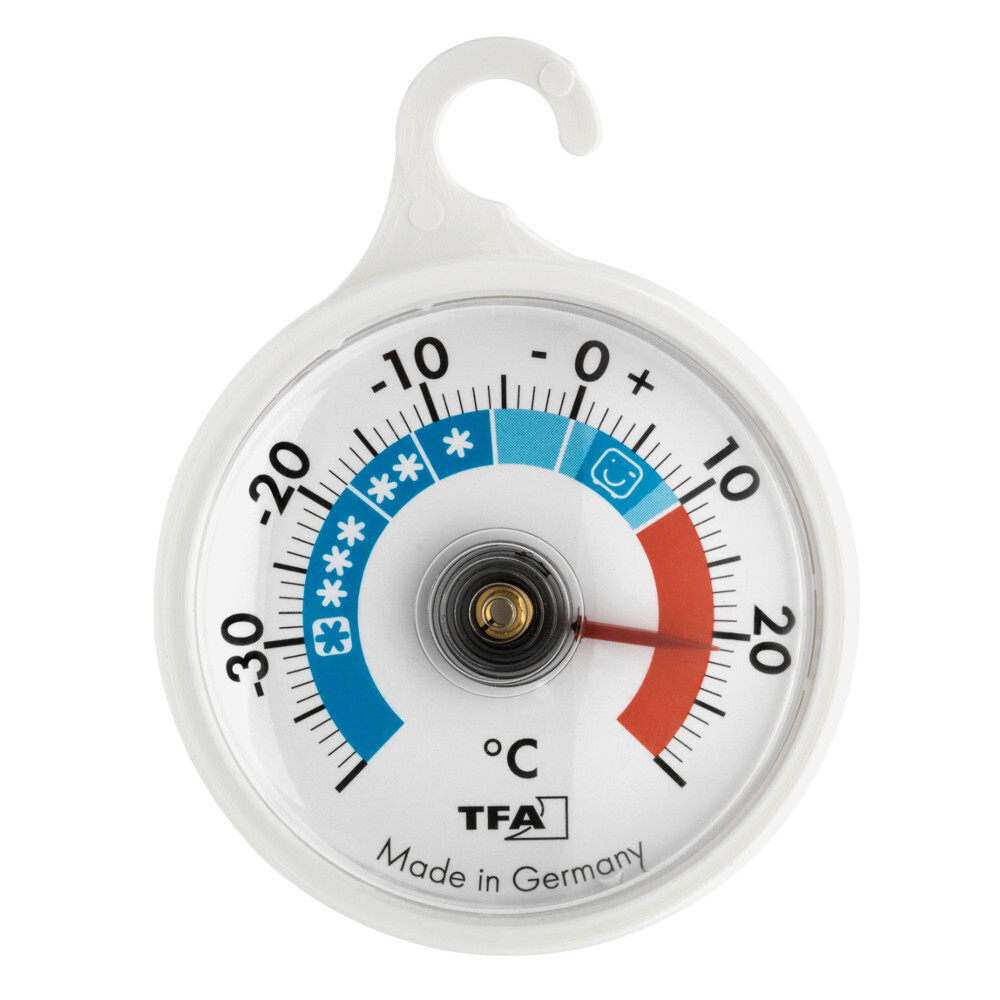 Thermometer f&uuml;r K&uuml;hl und Gefrierger&auml;te rund mit Haken