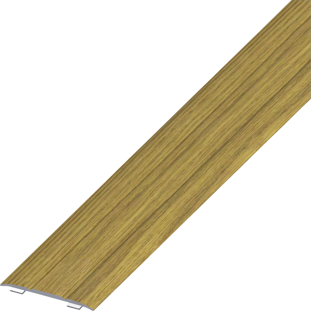 &Uuml;bergangsprofil Aluminium pulverbeschichtet 1000 x 37 x 2,5 mm Holzoptik Eiche selbstklebend