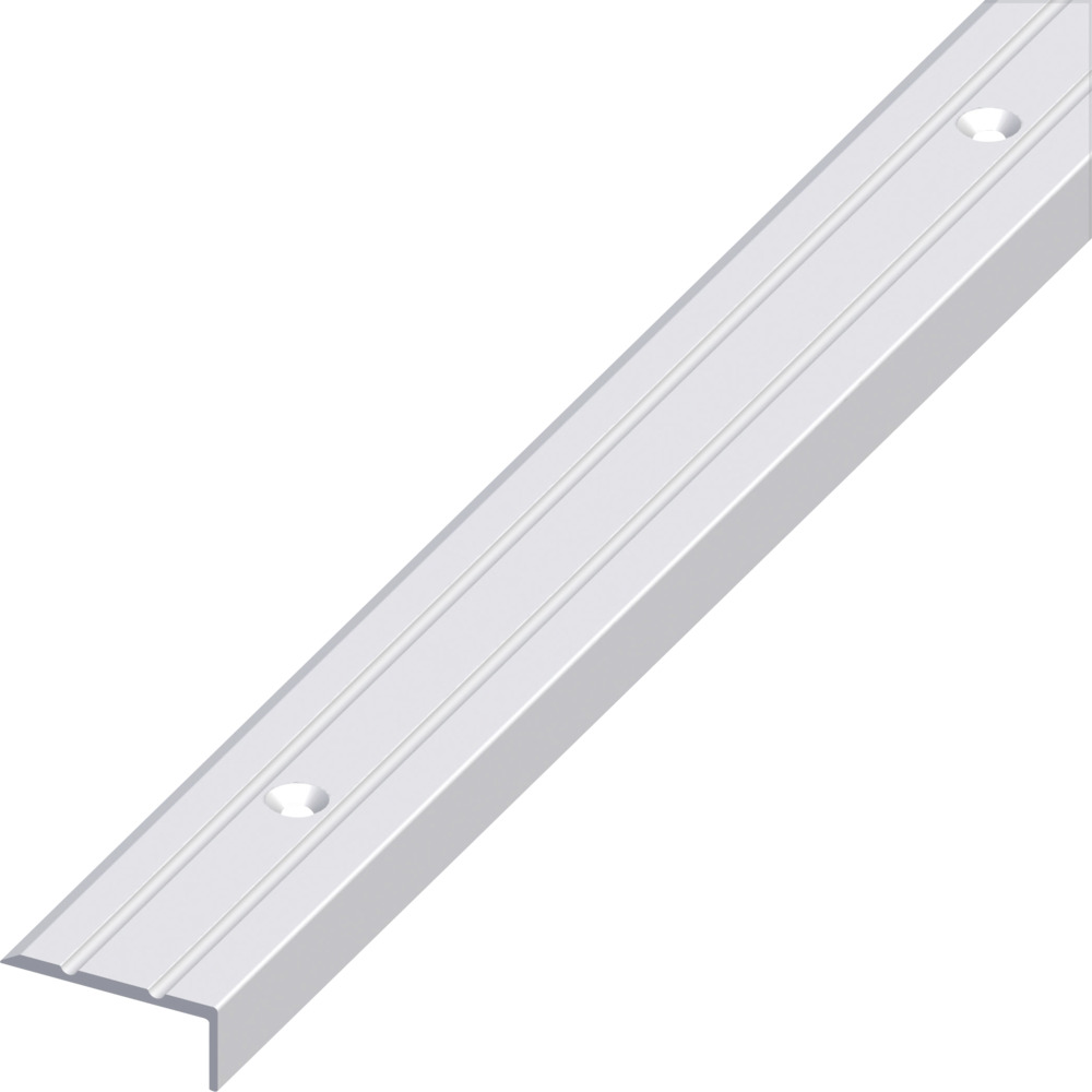 Winkel-Abschlussprofil Aluminium eloxiert 2000 x 25 x 10 mm silberfarben rund gelocht gerillt