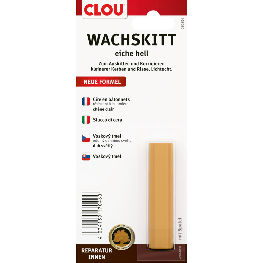 Clou&reg; Wachskitt Nr. 2201 Eiche hell, 1 St&uuml;ck