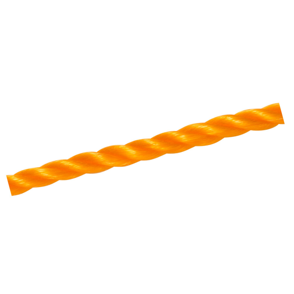 Polypropylenseil &Oslash; 8 mm in orange, 3-sch&auml;ftig gedreht, Meterware