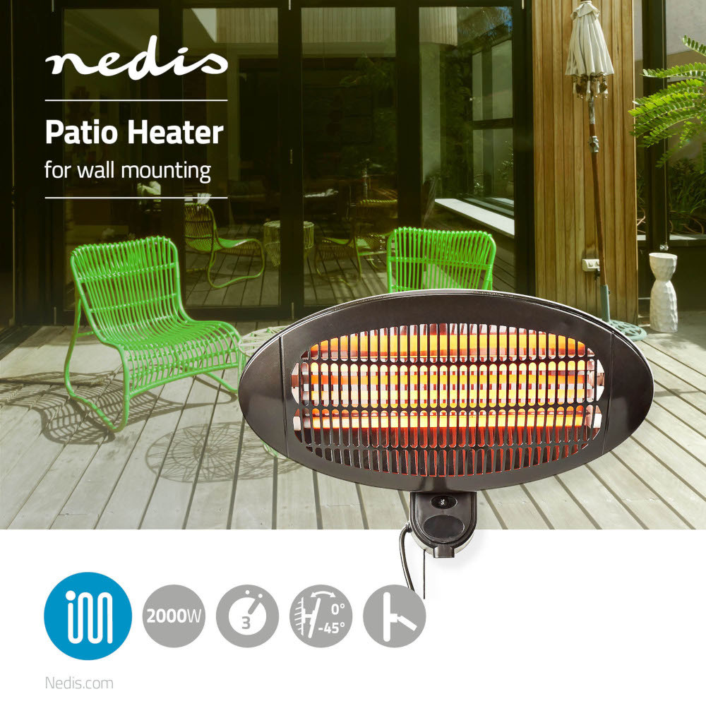 nedis Wand-Heizstrahler mit drei Heizstufen 2 kW f&uuml;r au&szlig;en image number 3