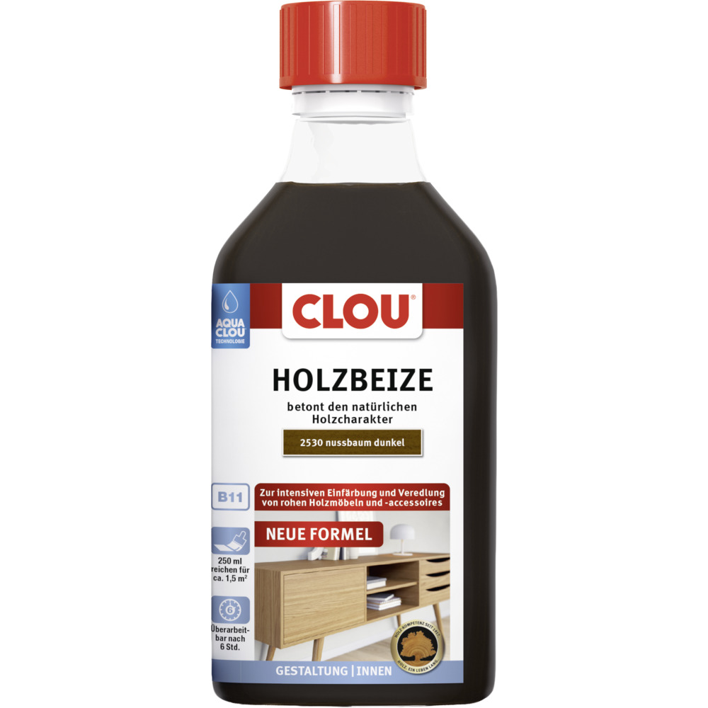 Aqua Clou&reg; Holzbeize Nussbaum dunkel 250 ml