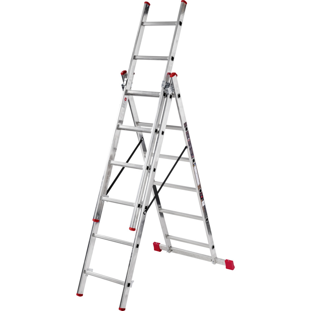 Mehrzweckleiter mit 3x6 Sprossen aus Aluminium