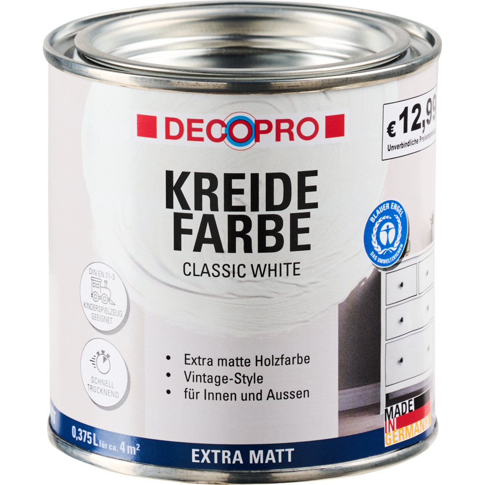 DECOPRO Kreidefarbe 375 ml classic white, matt