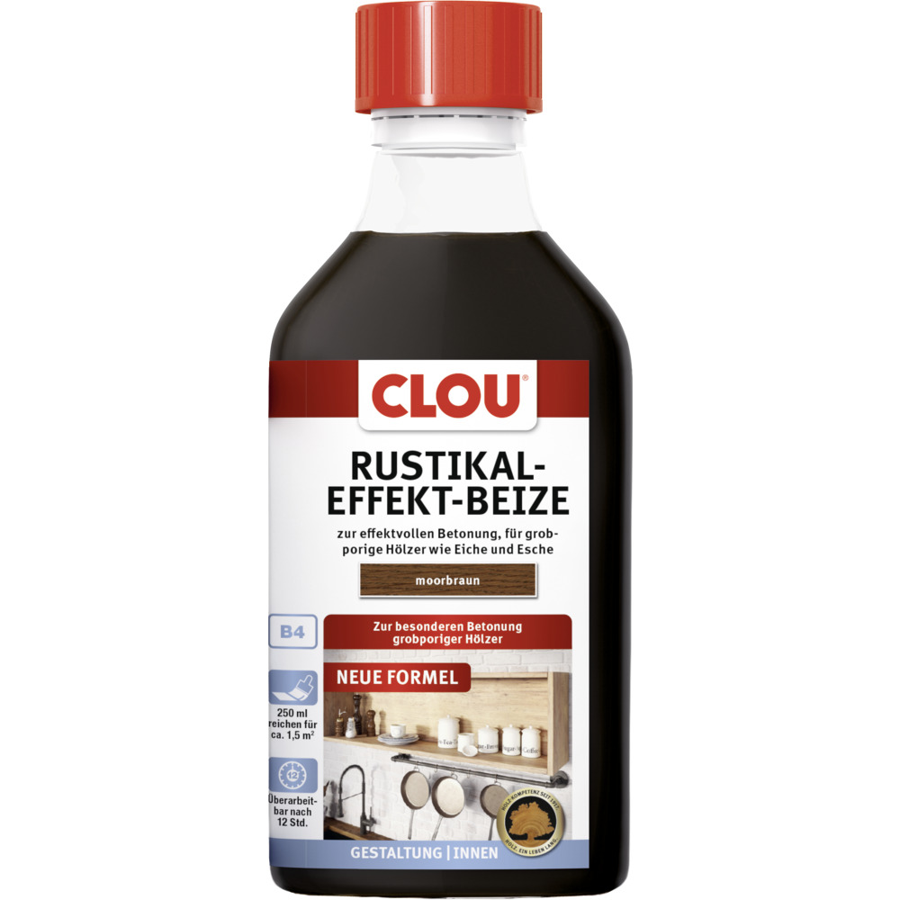 Clou&reg; Rustiklaleffekt-Beize Moorbraun 250 ml