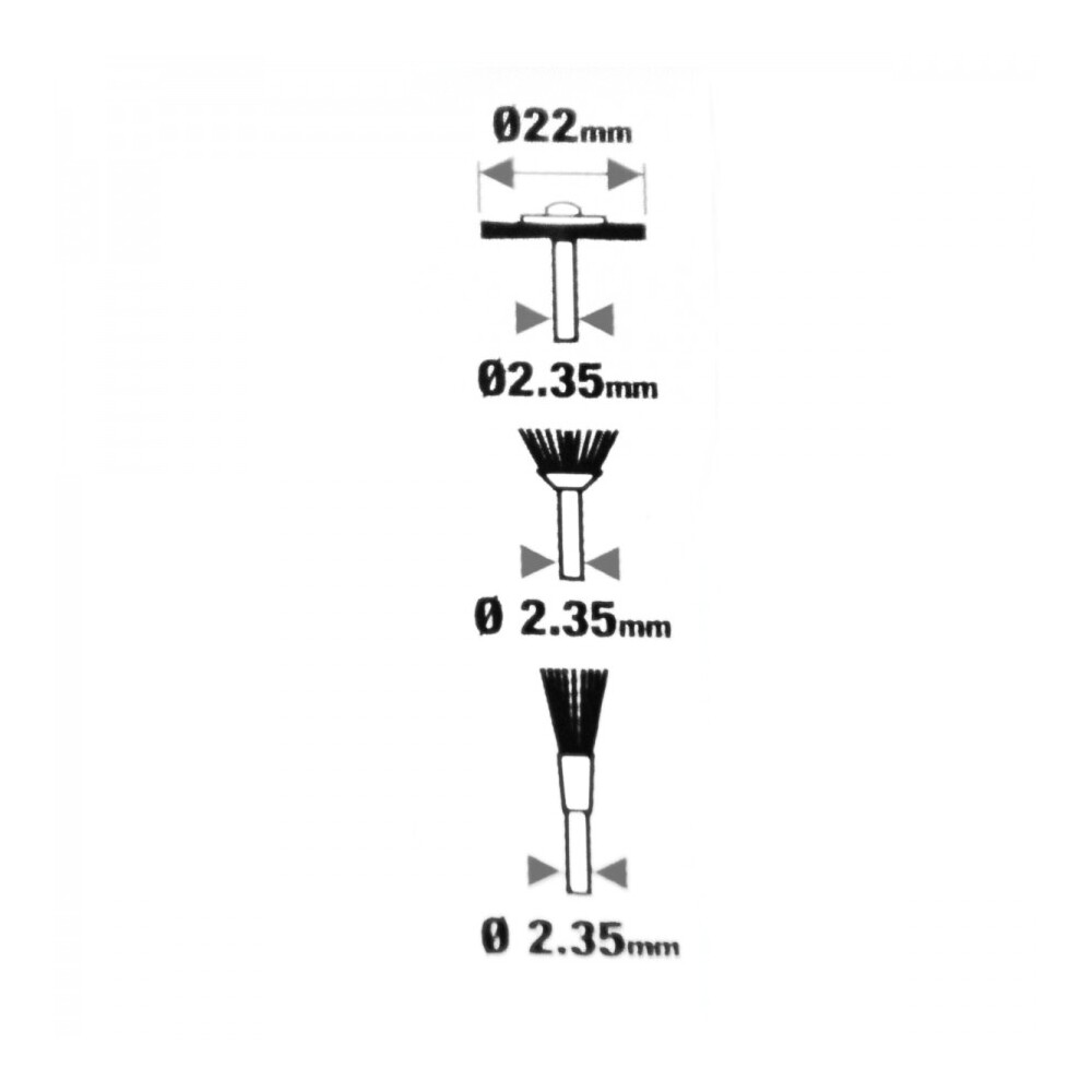 Messingdrahtb&uuml;rsten Set 3tlg. &Oslash;2,35mm Aufnahme B&uuml;rstenset Messing Drahtb&uuml;rsten image number 1