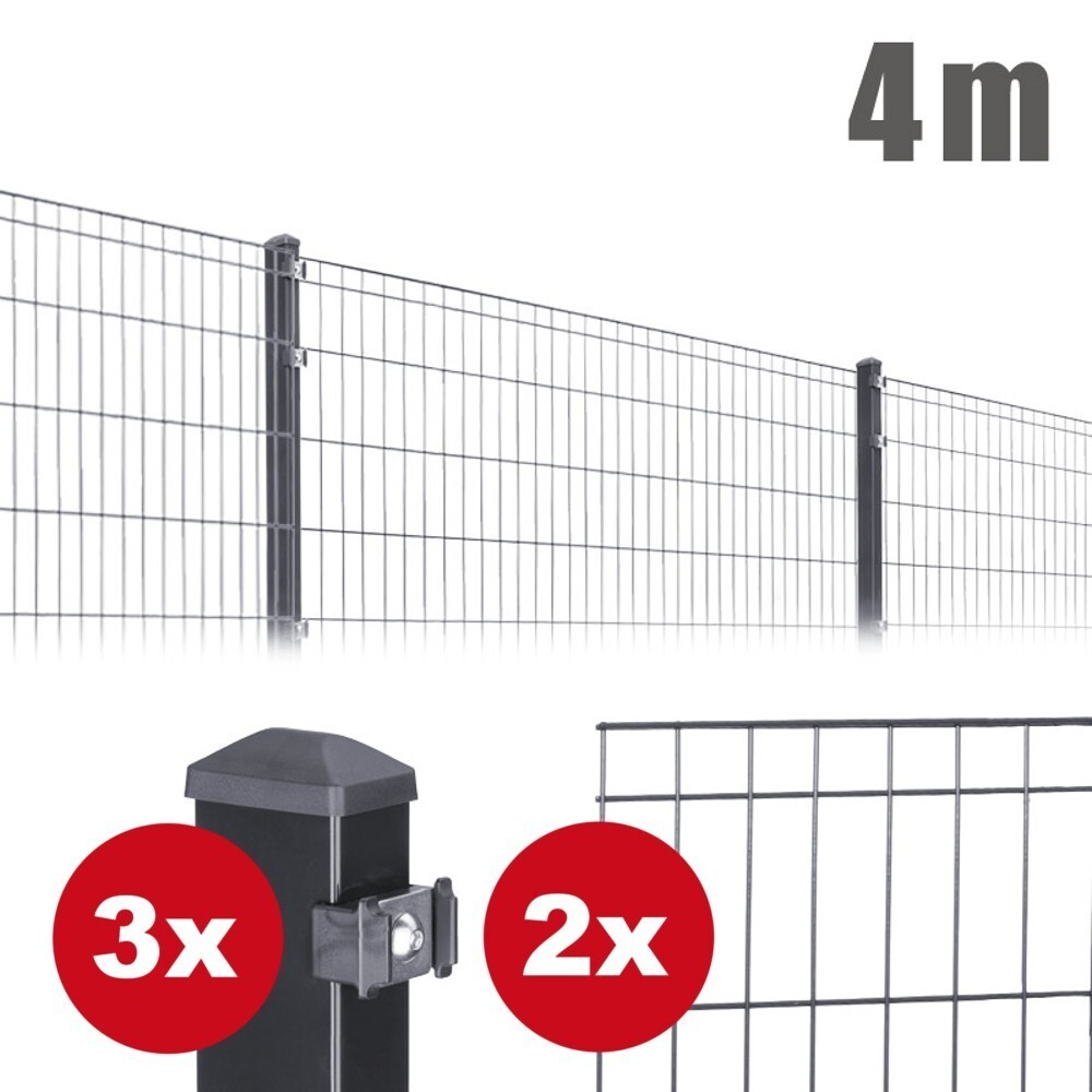 Zaunpaket MICHL ca. 1,2 m x ca. 4 m anthrazit verzinkt pulverbeschichtet